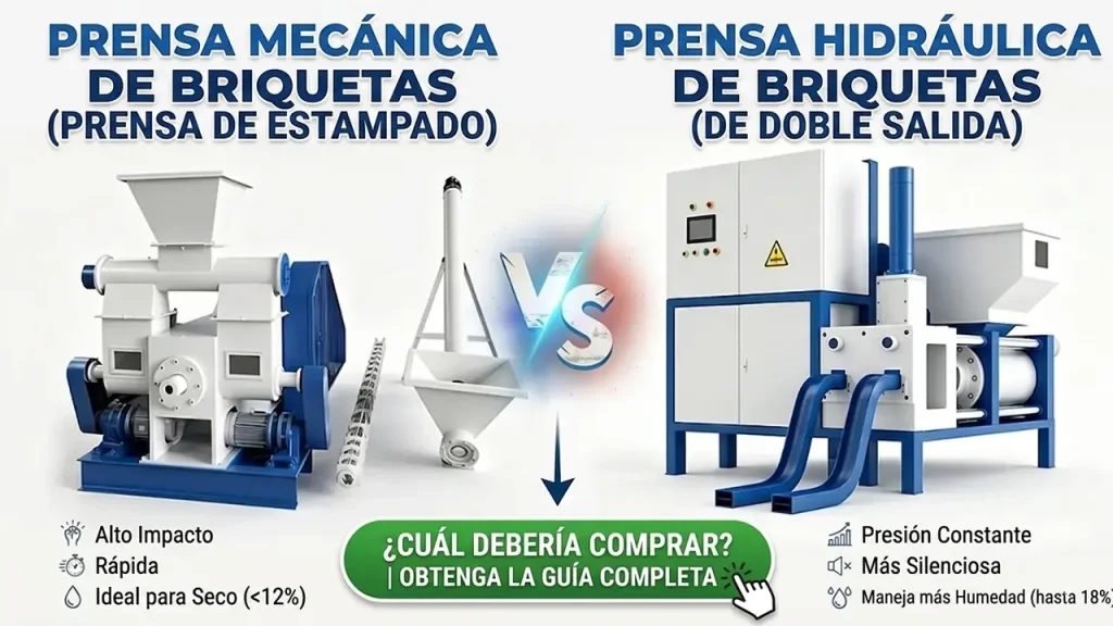 Prensa de briquetas mecánica vs. hidráulica: 7 diferencias clave y cuál debería comprar