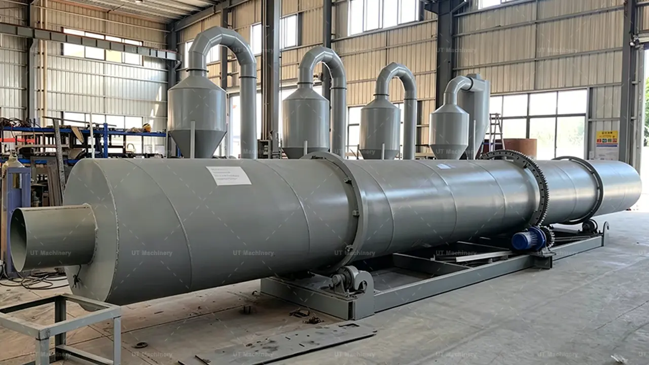 Fábrica de UT Machinery: secadero de tambor rotativo en producción para exportación internacional