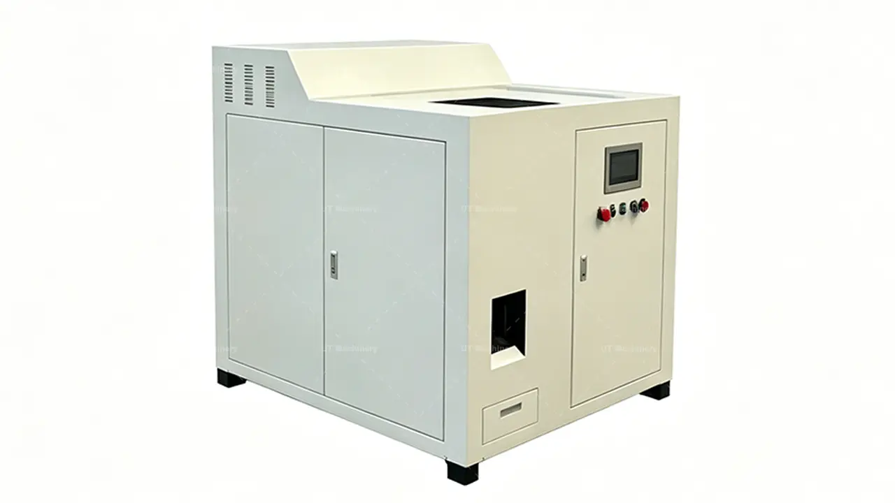 Máquina prensa briquetadora industrial estándar de 100 toneladas para virutas de hierro fundido con panel de control PLC integrado y sistema de moldes de alta precisión.
